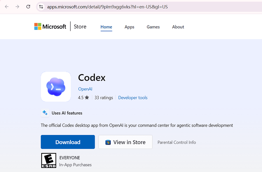 跳过微软商店安装Codex桌面版 VS 可能遇到的问题 - 开发调优 - LINUX DO