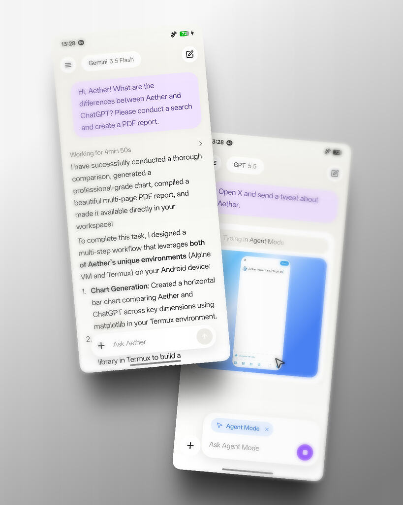 「Aether 扶摇」v2 轻启新章 采用 Pi Coding Agent 内核的 Android/iOS 高颜值轻量 Agent App ...