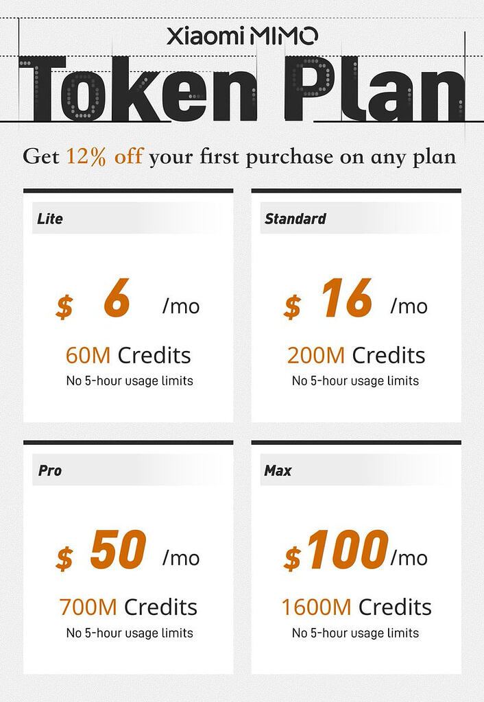 小米 Token Plan 公布，竟然是按用量计算的 - 前沿快讯 - LINUX DO