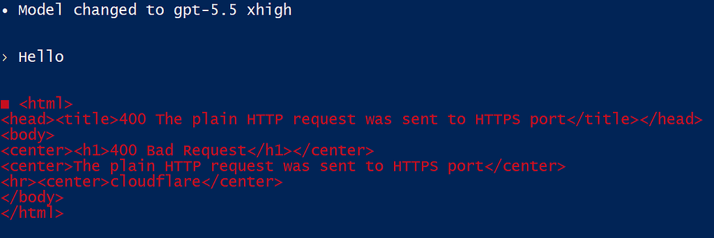 【已解决】codex报错400 The plain HTTP request was sent to HTTPS port - 开发调优 ...