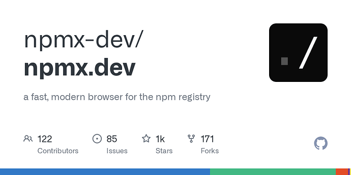 最近有个开源项目挺不错，npmx，全新包搜索站点 - 资源荟萃 - LINUX DO