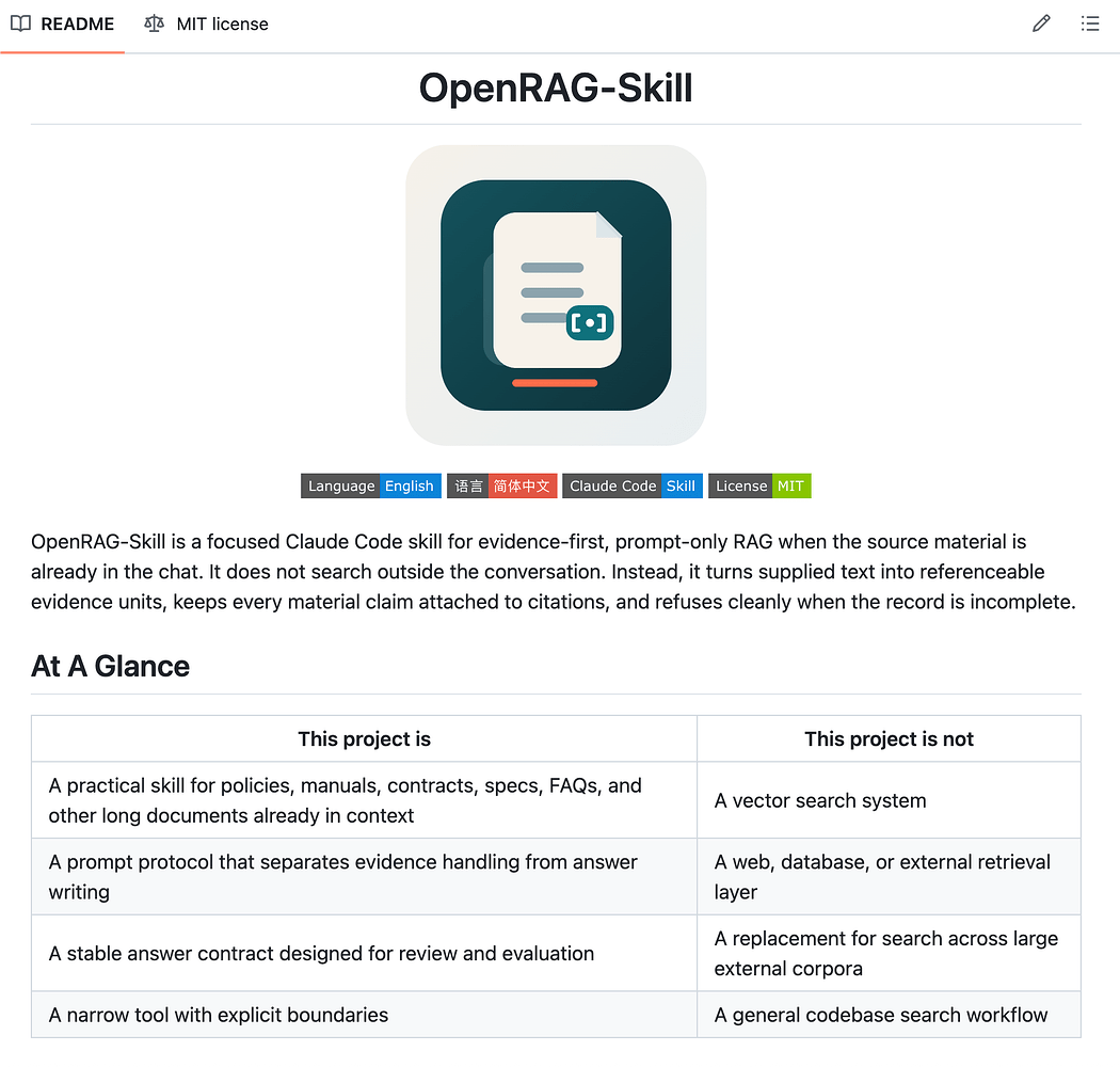 做了个不接向量库的 RAG Skill，主打一个“有证据再说话” - 资源荟萃 - LINUX DO