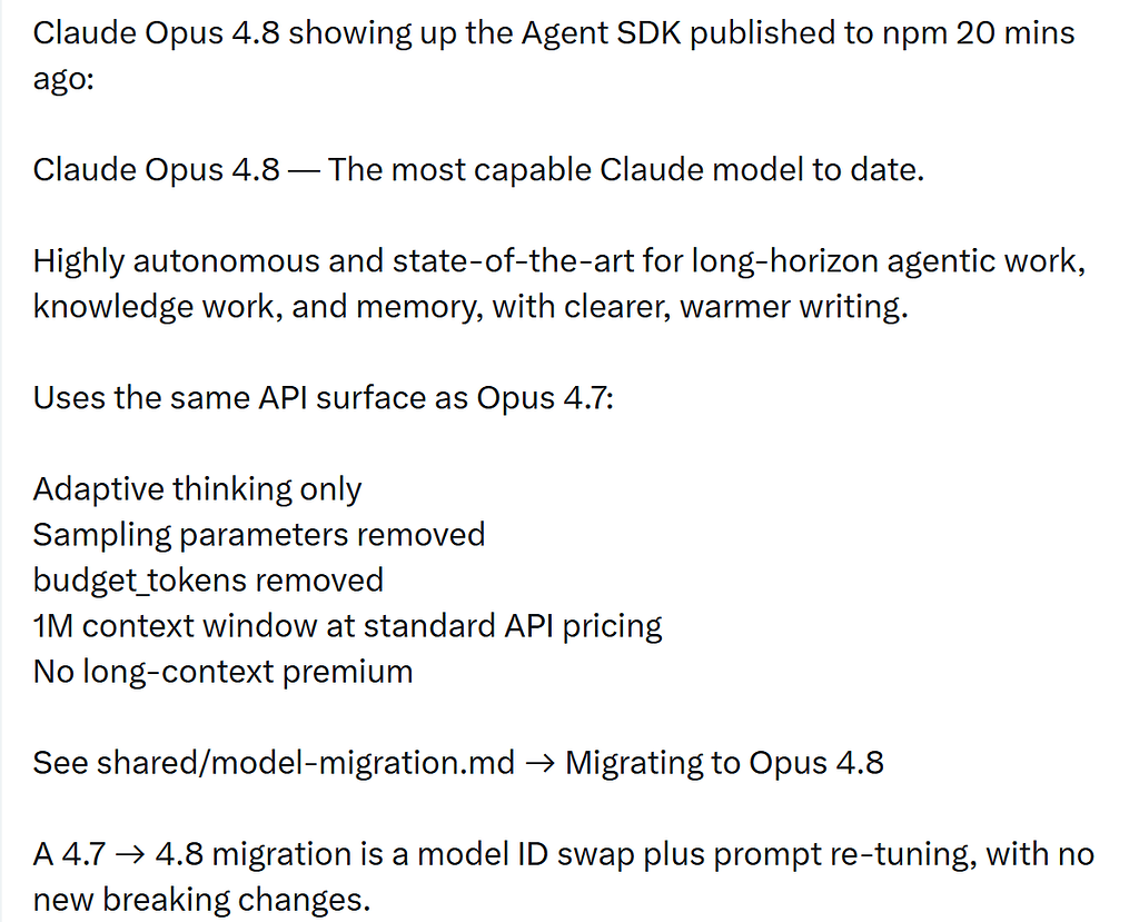 刚刚Claude Opus 4.8发布，加量不加价 - 前沿快讯 - LINUX DO