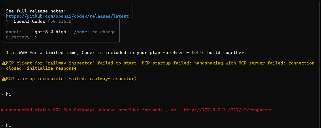 佬们走cpa代理的codex cli 502啥问题啊 - 开发调优 - LINUX DO