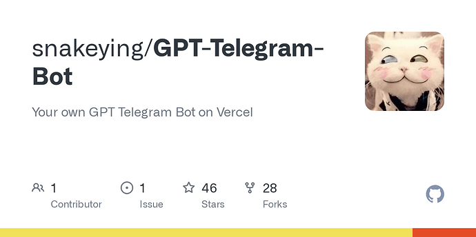 给大家做了个tg的bot，可以直接部署在vercel上，已经完成喂饭readme - 资源荟萃 - LINUX DO
