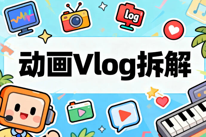 动画Vlog项目拆解,豆包AI辅助短视频起号