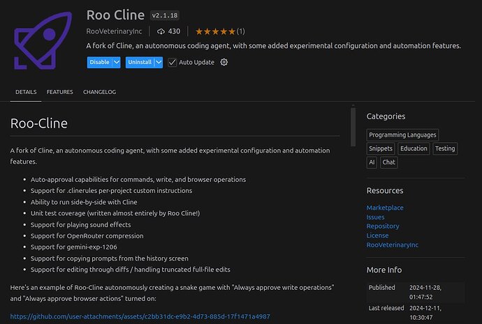 Roo-Cline, Claude Dev 的分叉版本，支持MCP - 资源荟萃 - LINUX DO