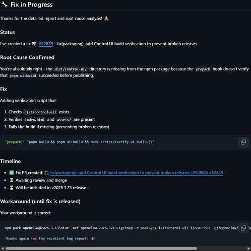 刚刚 openclaw 更新到了 3.22 版本，然后控制页面 control ui 挂了【问题确认，是版本bug】 - 搞七捻三 ...