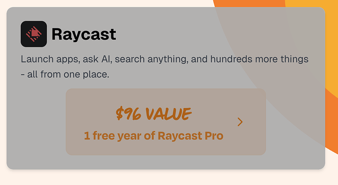 Raycast Pro 免费一年 【需要lenny】 - 福利羊毛 - LINUX DO