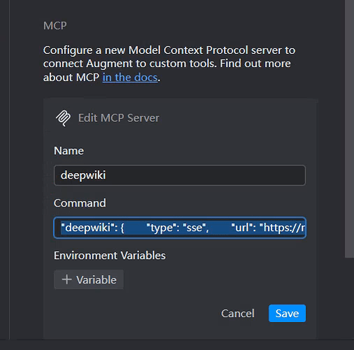 求助，augment 如何配置deepwiki mcp？ - 开发调优 - LINUX DO