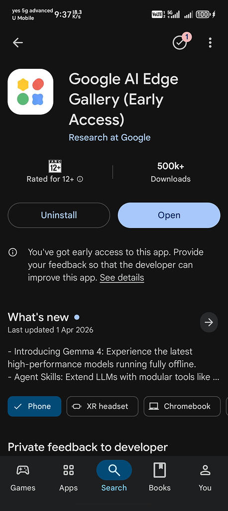 Google AI Edge Gallery 预览版上线Android 啦！可本地部署 Gemma 4, Deepseek, Qwen 模型 ...