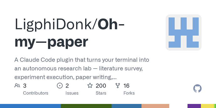 claudecode 与codex内的科研增强插件 oh my paper - 开发调优 - LINUX DO