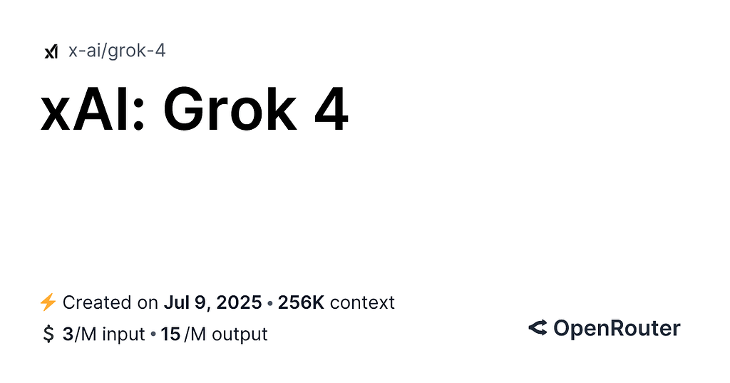 Grok Build Open Router openrouter 上了 Grok 4! - 前沿快讯 - LINUX DO