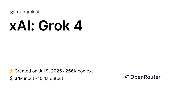 openrouter 上了 Grok 4! - 前沿快讯 - LINUX DO