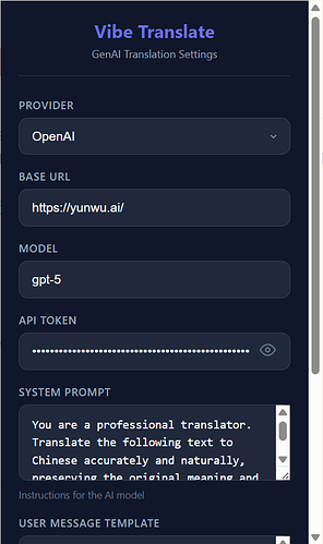 Vibe Translate：一款基于 GenAI的 Chrome 翻译扩展，支持上下文感知翻译。 - 开发调优 - LINUX DO