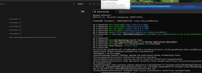 Codex Windows App Example Codex Windows App 卡在 Reconnecting 的解决方案 - 开发调优 - LINUX DO