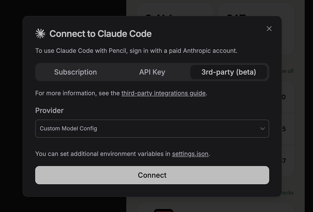 Pencil.dev 支持读取 Claude Code CLI 的自定义 API 配置了 - 前沿快讯 - LINUX DO