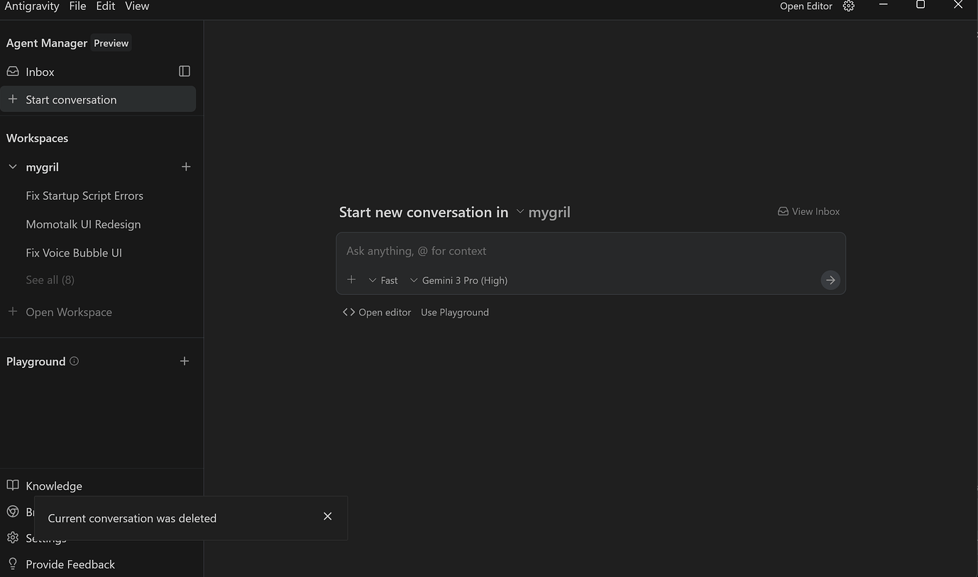 antigravity的严重未知bug：自动删除当前对话 - 开发调优 - LINUX DO