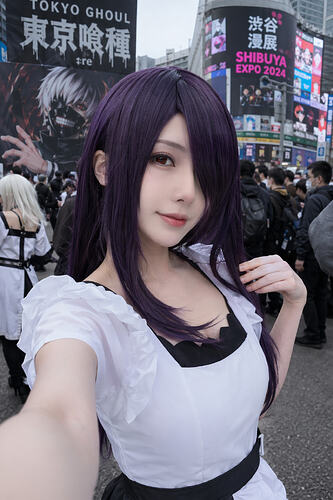 东京食尸鬼神代利世日本cosplay自拍在涩谷漫展duct-tape-3