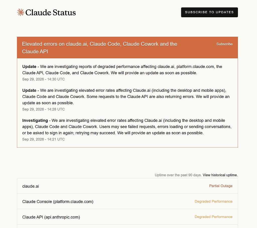 29-9-2026 Anthropic 旗下所有服务又又又挂了！涵盖 Claude AI分支产品！ - 前沿快讯 - LINUX DO