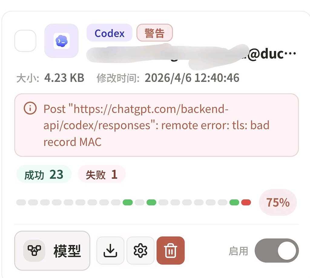 codex cpa有一个凭证报警告，有佬知道什么原因吗 - 开发调优 - LINUX DO