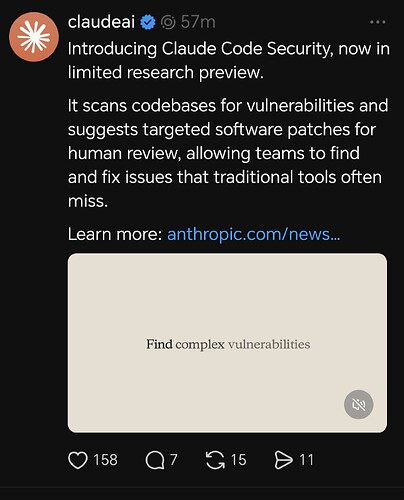 Anthropic 推出了 Claude Code Security，识别潜在的安全漏洞 - 前沿快讯 - LINUX DO