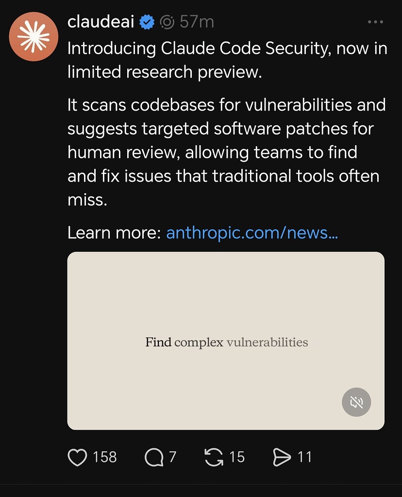 Anthropic 推出了 Claude Code Security，识别潜在的安全漏洞 - 前沿快讯 - LINUX DO