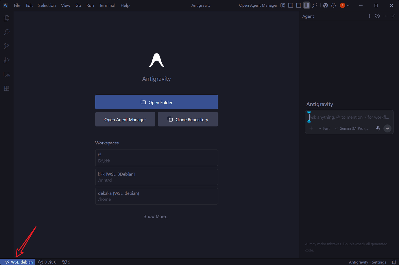 Antigravity x WSL2 小白也能无痛用Agent - 开发调优 - LINUX DO