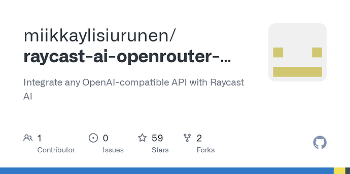Raycast 可以使用自己的API Key了 - 前沿快讯 - LINUX DO