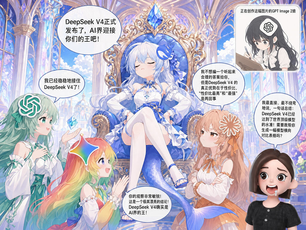 听到DeepSeek V4发布的AI娘们的反应是……(AI娘们的互动小剧场 一) - 搞七捻三 - LINUX DO