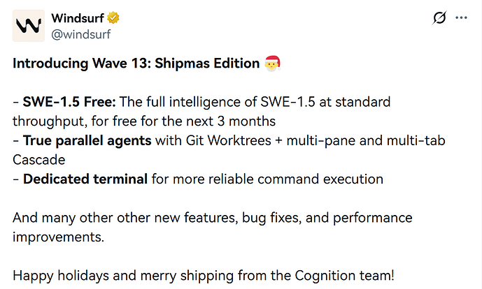 Windsurf SWE-1.5 免费，新增并行开发 worktree 支持 - 开发调优 - LINUX DO
