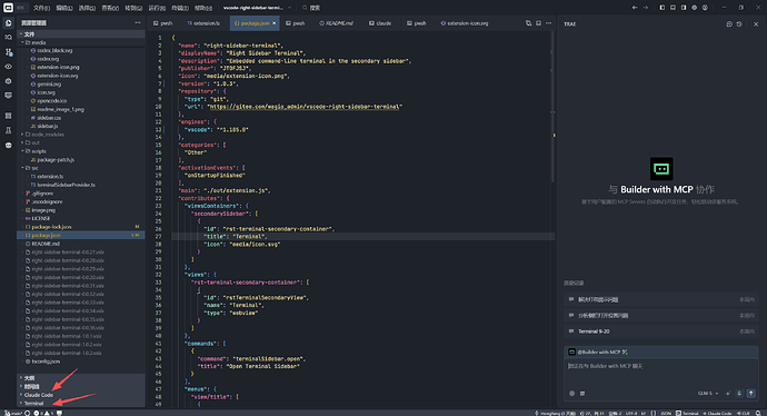 兄弟们我开发了一个vscode辅助栏终端插件，可以快速启动codex、opencode等 - 开发调优 - LINUX DO