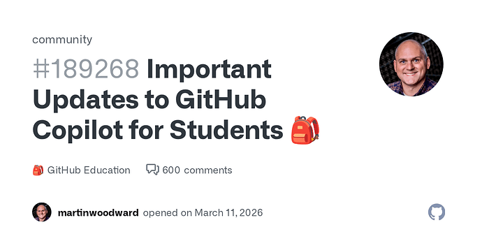 github copilot学生计划更新，又一个大善人倒下了 - 前沿快讯 - LINUX DO