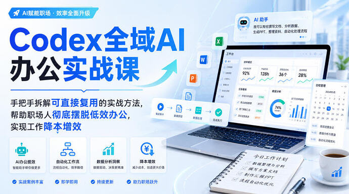 Codex职场高效办公实战,系统提升日常工作效率