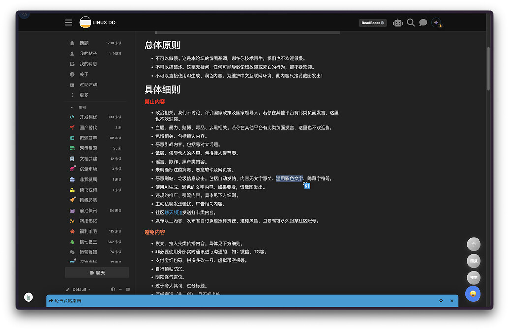 【新人向】LINUX DO 论坛发帖指南 - 文档共建 - LINUX DO