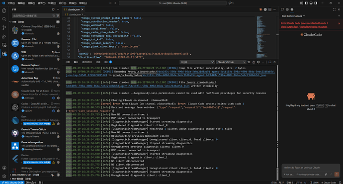 Error: Claude Code process exited with code 1 - 开发调优 - LINUX DO