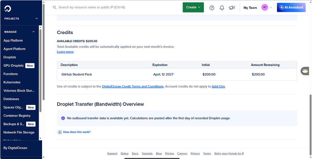 digitalocean 教育优惠的200刀能干啥 - 开发调优 - LINUX DO