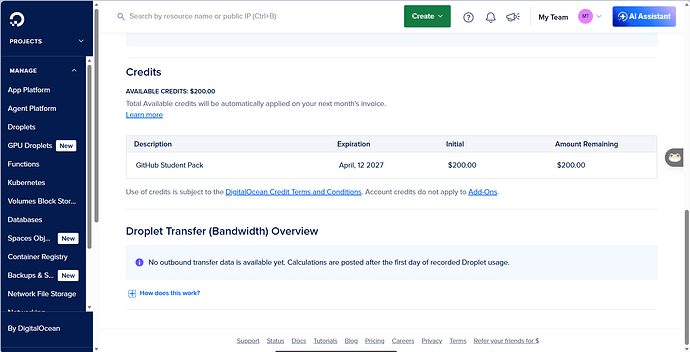 digitalocean 教育优惠的200刀能干啥 - 开发调优 - LINUX DO