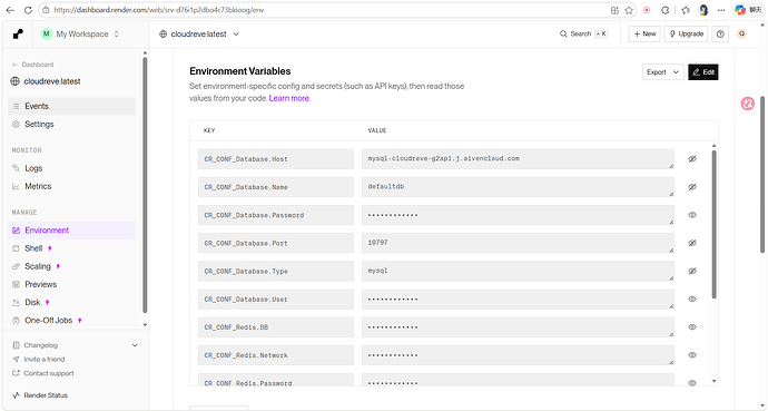 render上cloudreve项目如何链接Neon上的数据库 - #15，来自 QD666 - 搞七捻三 - LINUX DO