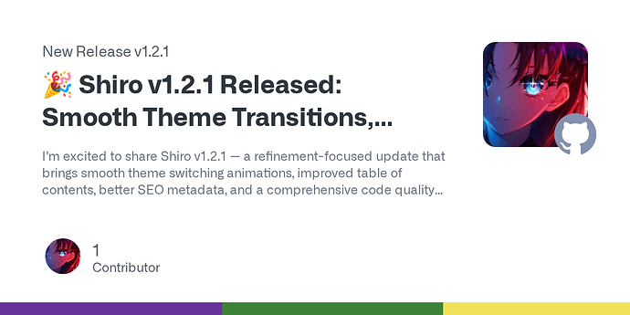 分享我的 Hexo 主题——Shiro：一张和纸，一抹朱红 - #11，来自 Acris - 开发调优 - LINUX DO