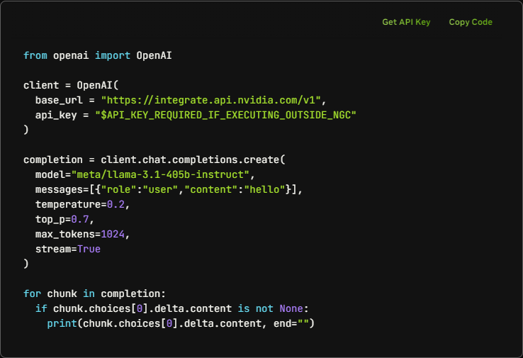 Narmin Api NVIDIA NIM送的llama可以不经过oneapi直接用吗,我怎么连接不上 - #11,来自 zhong_little - 资源荟萃 ...