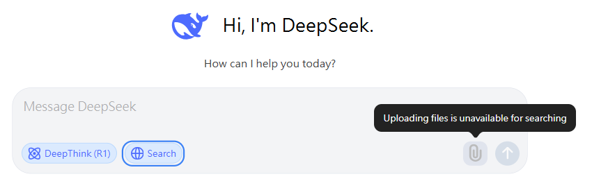 DeepSeek 联网搜索不支持附件上传？ ！ - 搞七捻三 - LINUX DO