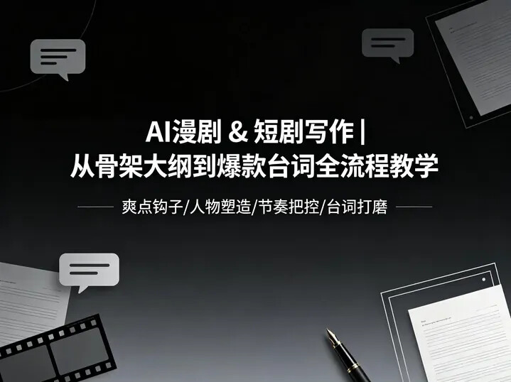 AI 漫剧 & 短剧写作｜从骨架大纲到爆款台词全流程教学