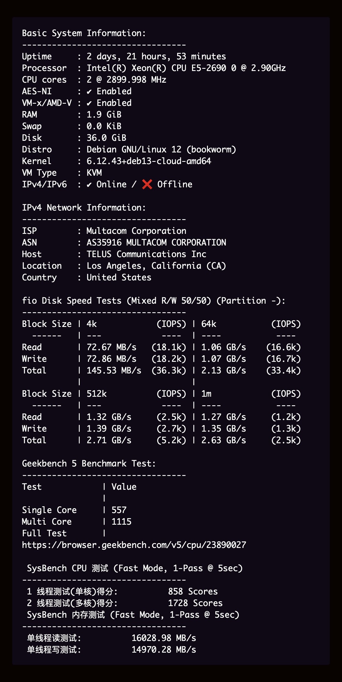 对比测一下 RackNerd DC02 / DC03 / SJC - 开发调优 - LINUX DO
