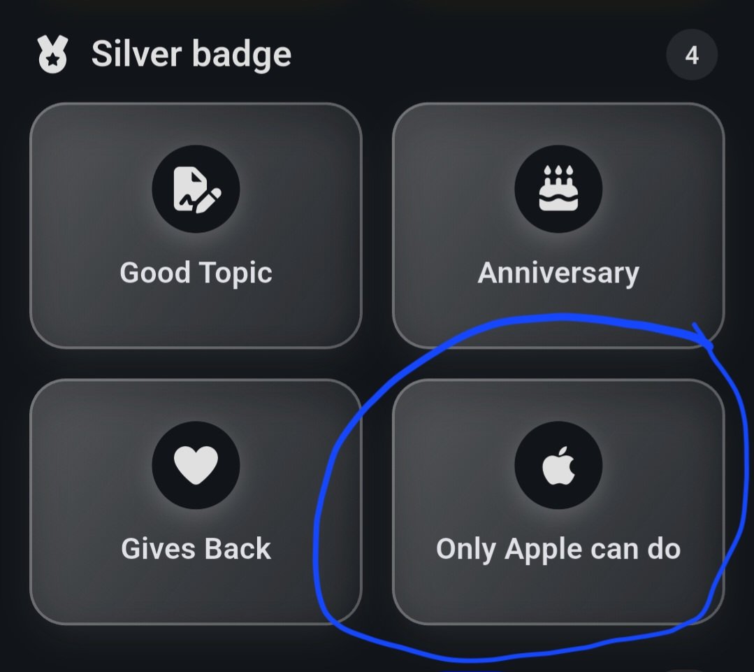 Only Apple can do（徽章）. iOS/iPadOS 版本回复得徽章（注意要ios！） - 搞七捻三 - LINUX DO
