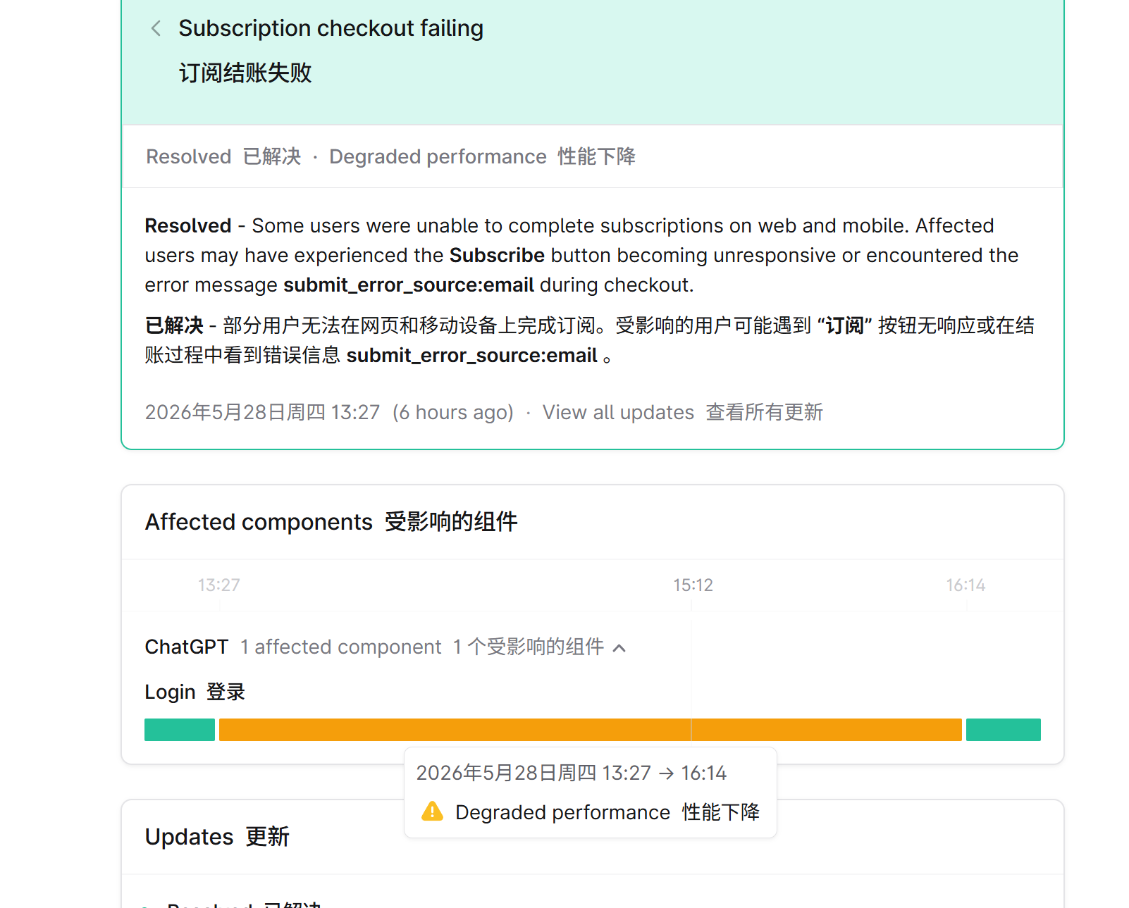 openai服务状态更新了警告，是否正在修复plus - 开发调优 - LINUX DO