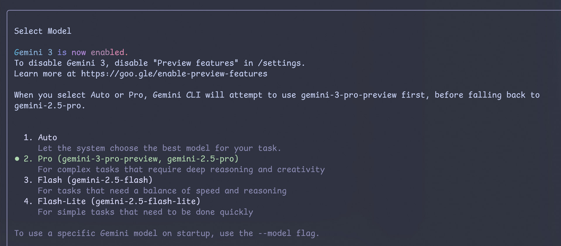 Gemini CLI 已经可以使用 Gemini 3 Pro 了 - 前沿快讯 - LINUX DO