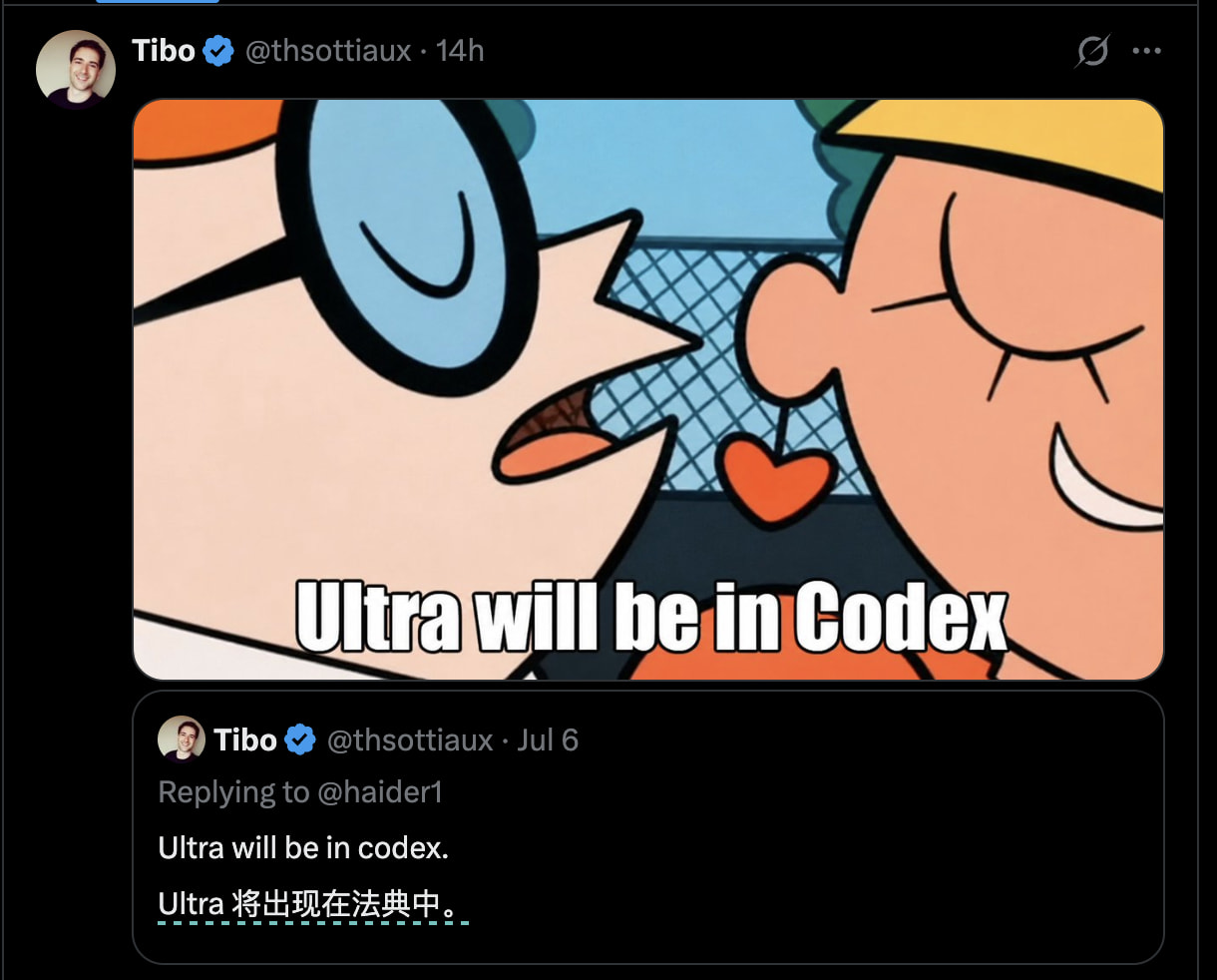 Tibo官宣GPT5.6 Sol的Ultra版本会集成到Codex中 - 前沿快讯 - LINUX DO
