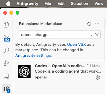 能不能给Antigravity IDE 安装codex扩展 - 开发调优 - LINUX DO