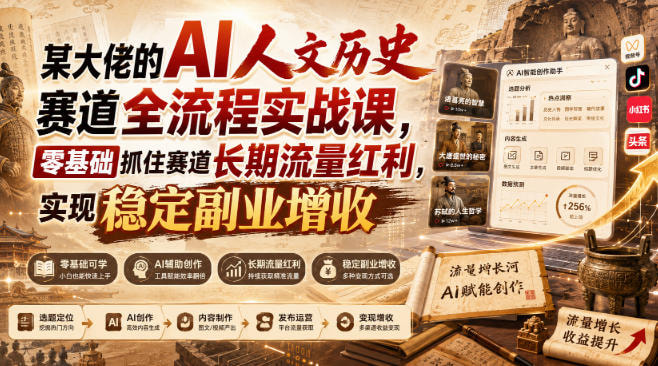 AI人文历史短视频实战,系统跑通历史内容创作链